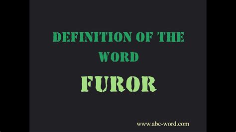 what is the definition of furor